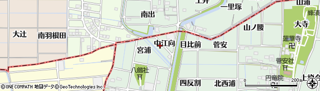 愛知県あま市蜂須賀（中江向）周辺の地図