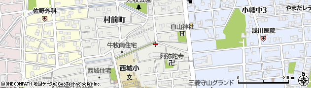 愛知県名古屋市守山区西城周辺の地図