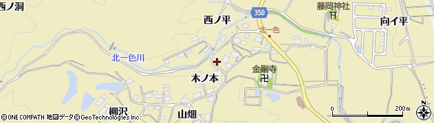 愛知県豊田市北一色町（木ノ本）周辺の地図