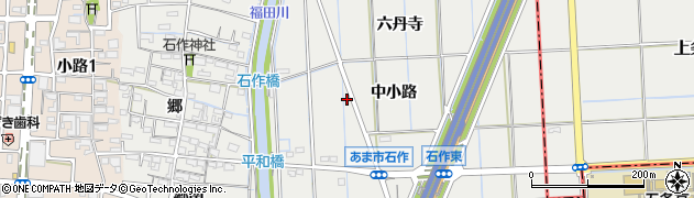 愛知県あま市石作周辺の地図