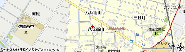 愛知県愛西市大野山町八兵衛山8周辺の地図