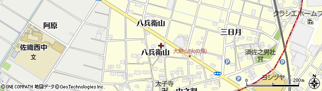 愛知県愛西市大野山町八兵衛山7周辺の地図
