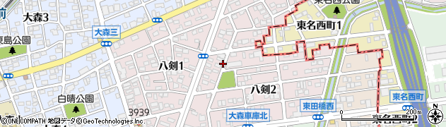 愛知県名古屋市守山区八剣周辺の地図