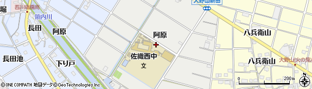愛知県愛西市草平町（阿原）周辺の地図