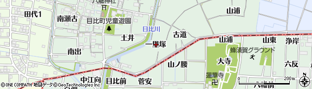 愛知県稲沢市目比町一里塚周辺の地図
