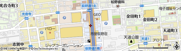 愛知県名古屋市北区萩野通周辺の地図