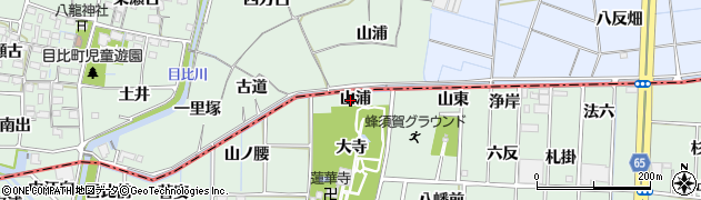 愛知県あま市蜂須賀（山浦）周辺の地図
