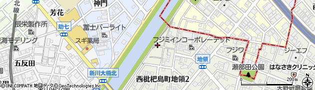 愛知県清須市西枇杷島町地領周辺の地図