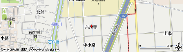 愛知県あま市石作六丹寺周辺の地図