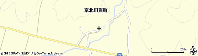 京都府京都市右京区京北田貫町（岩谷）周辺の地図
