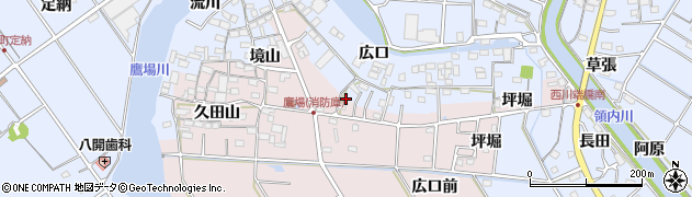 愛知県愛西市鷹場町（境山）周辺の地図