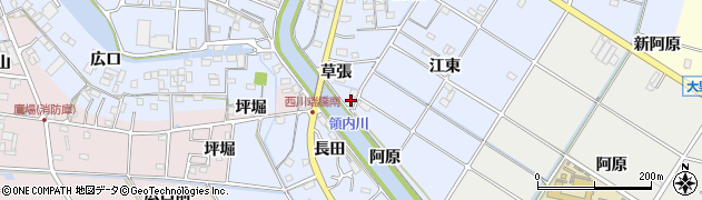 愛知県愛西市西川端町（新領内）周辺の地図