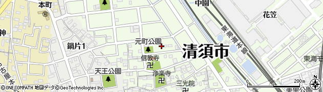 愛知県清須市寺野周辺の地図