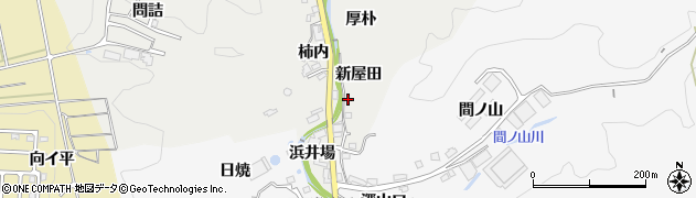 愛知県豊田市上渡合町（新屋田）周辺の地図
