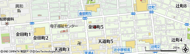 愛知県名古屋市北区金田町5丁目周辺の地図