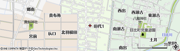 愛知県稲沢市田代周辺の地図