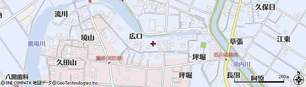 愛知県愛西市西川端町（広口）周辺の地図