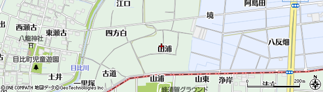 愛知県稲沢市目比町（山浦）周辺の地図