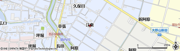 愛知県愛西市西川端町江東周辺の地図