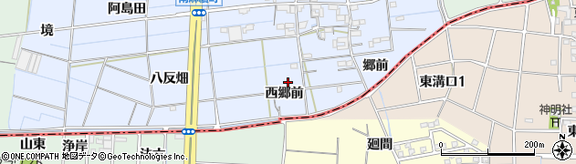 愛知県稲沢市南麻績町（郷前）周辺の地図