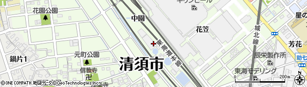 愛知県清須市寺野中園周辺の地図