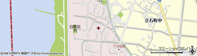 愛知県愛西市下大牧町（寺前）周辺の地図