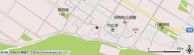 滋賀県彦根市田附町周辺の地図
