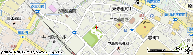 愛知県瀬戸市東赤重町周辺の地図