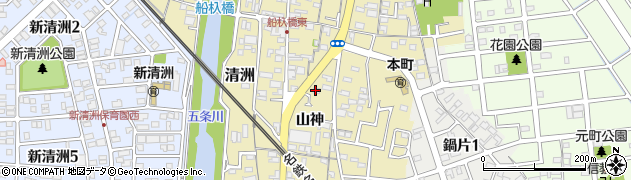 愛知県清須市清洲（山神）周辺の地図