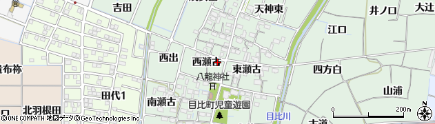 愛知県稲沢市目比町（西瀬古）周辺の地図