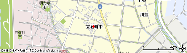 愛知県愛西市立石町（中）周辺の地図