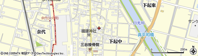 愛知県稲沢市平和町下起中周辺の地図