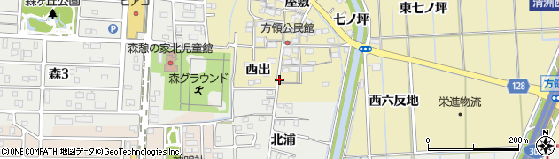愛知県あま市方領（西出）周辺の地図