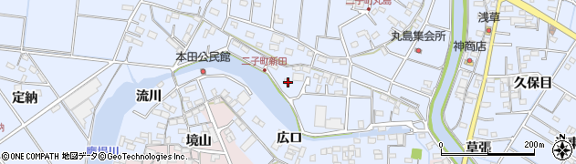 愛知県愛西市二子町新田284周辺の地図