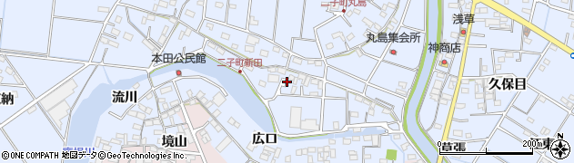 愛知県愛西市二子町新田290周辺の地図