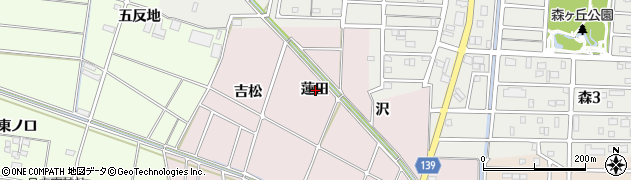 愛知県あま市古道蓮田周辺の地図
