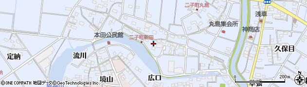 愛知県愛西市二子町新田281周辺の地図
