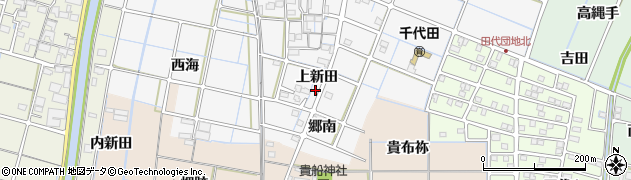 愛知県稲沢市坂田町（上新田）周辺の地図