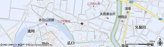 愛知県愛西市二子町新田214周辺の地図