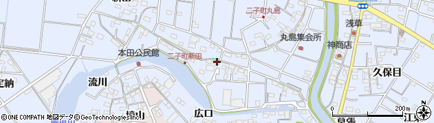 愛知県愛西市二子町新田288周辺の地図