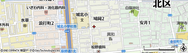 愛知県名古屋市北区鳩岡周辺の地図