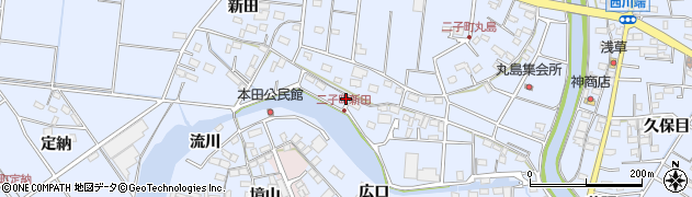 愛知県愛西市二子町新田279周辺の地図
