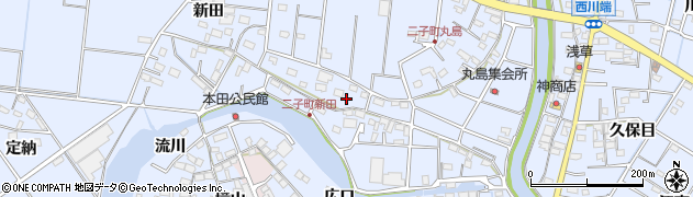 愛知県愛西市二子町新田218周辺の地図