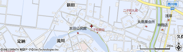 愛知県愛西市二子町新田275周辺の地図