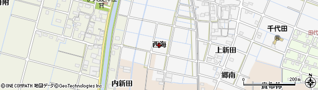 愛知県稲沢市坂田町（西海）周辺の地図