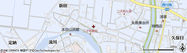 愛知県愛西市二子町新田222周辺の地図