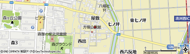 愛知県あま市方領（屋敷）周辺の地図