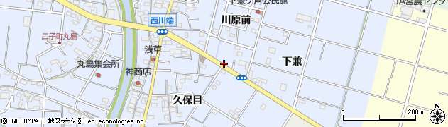 愛知県愛西市西川端町（七畝割）周辺の地図