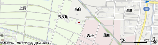 愛知県あま市二ツ寺五反地周辺の地図