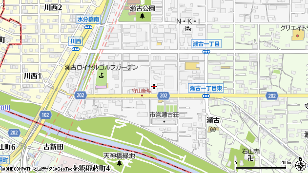 〒463-0068 愛知県名古屋市守山区瀬古（丁目）の地図